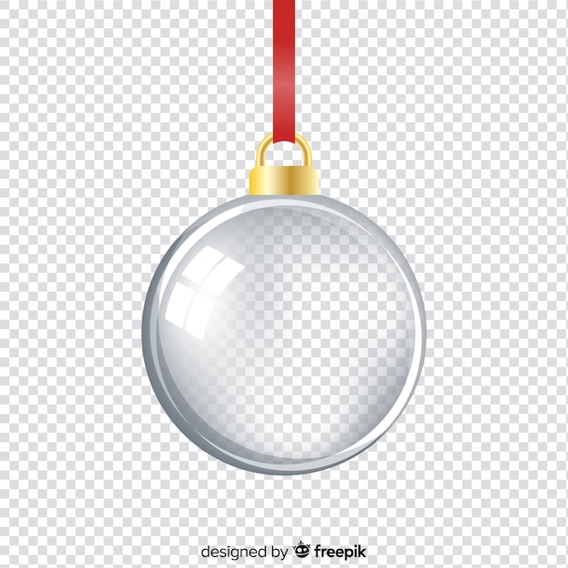 Kostenloser Vektor realistischer eleganter und lichtdurchlässiger weihnachtsball