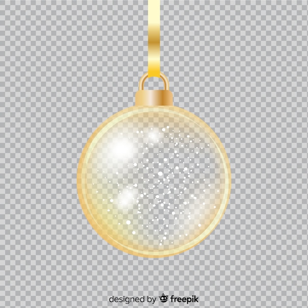 Kostenloser Vektor realistischer eleganter und lichtdurchlässiger weihnachtsball