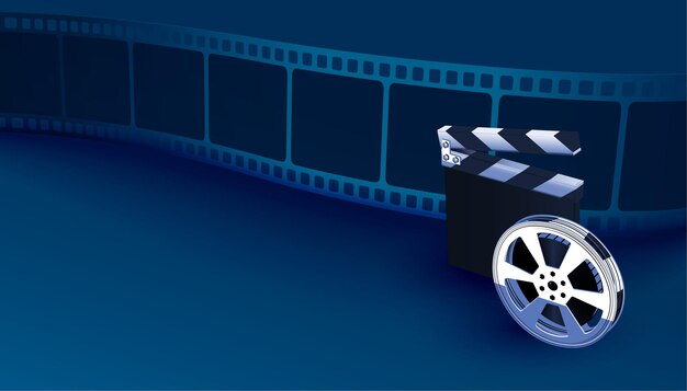 Realistischer Filmstreifenhintergrund mit Klappe