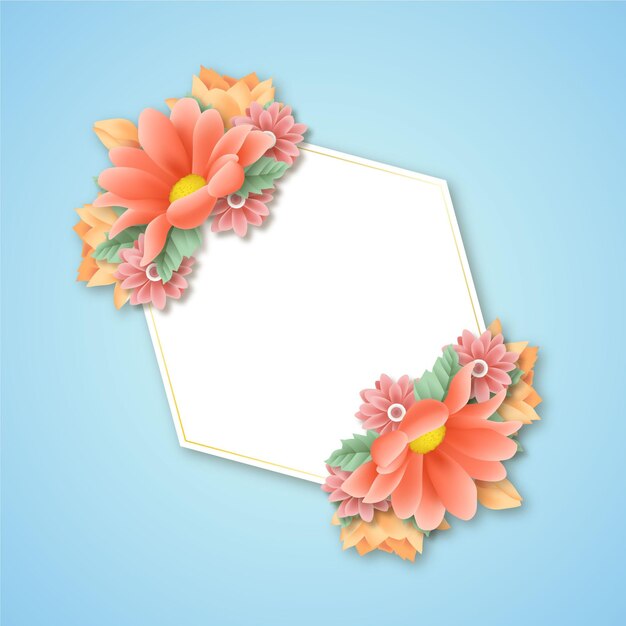 Realistischer Frühlingsblumenrahmen
