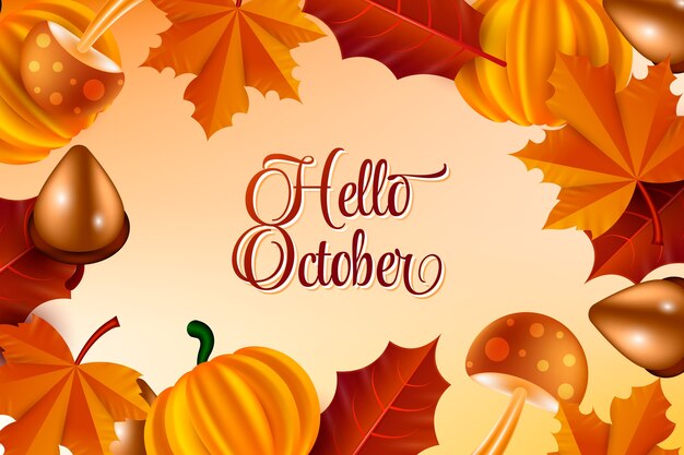 Realistischer Hallo-Oktober-Hintergrund für den Herbst