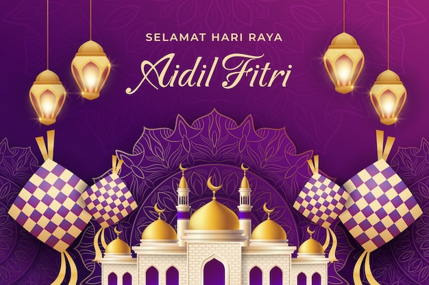 Realistischer Hari Raya Aidilfitri Hintergrund