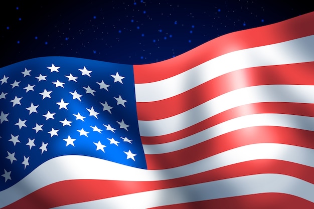 Realistischer Hintergrund der amerikanischen Flagge