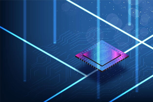 Realistischer Hintergrund des Mikrochip-Prozessors