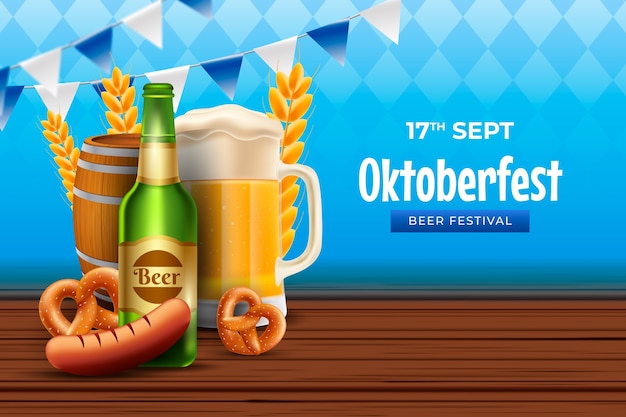 Realistischer hintergrund für das oktoberfest