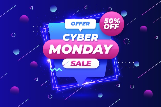 Realistischer hintergrund für den cyber-monday-verkauf