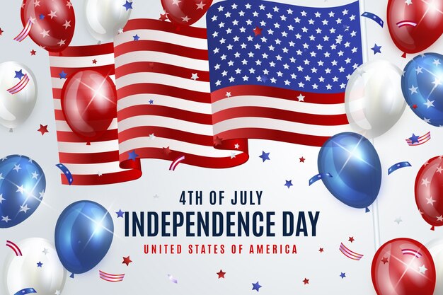 Realistischer hintergrund für die amerikanische feiertagsfeier am 4. juli