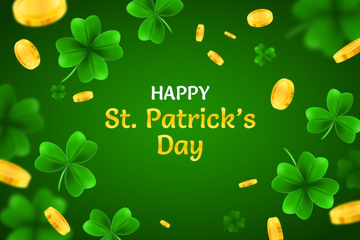 Kostenlose Vektor realistischer hintergrund für die feier des st. patrick's day.