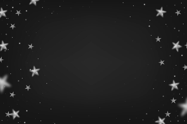 Realistischer Hintergrund mit silbernen Sternen