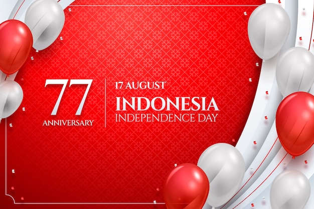 Realistischer indonesischer unabhängigkeitstag hintergrund