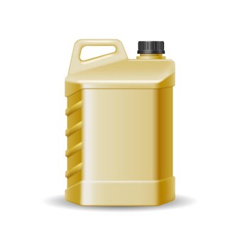 Realistischer kunststoffkanister für chemikalien, flüssigseife, desinfektionsmittelverpackung und lagerung. kanisterflasche mit schraubverschluss und henkel. 3d-vektor-illustration