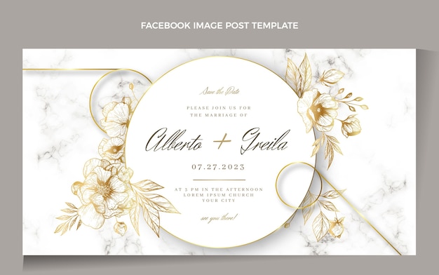Realistischer Luxus-Facebook-Post zur goldenen Hochzeit