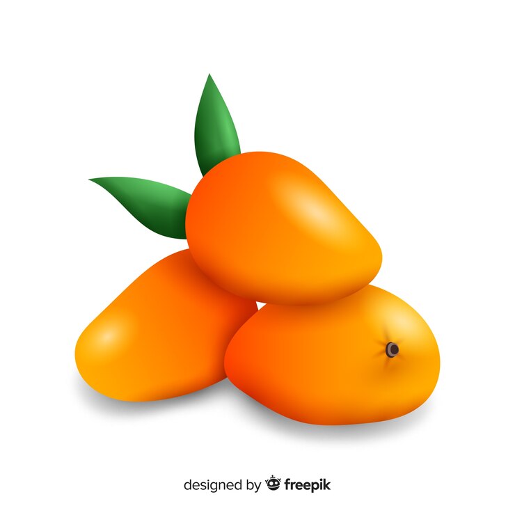 Kostenlose Vektor realistischer mango-hintergrund