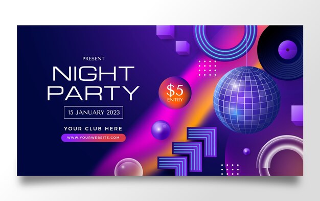 Realistischer Nachtclub-Facebook-Beitrag