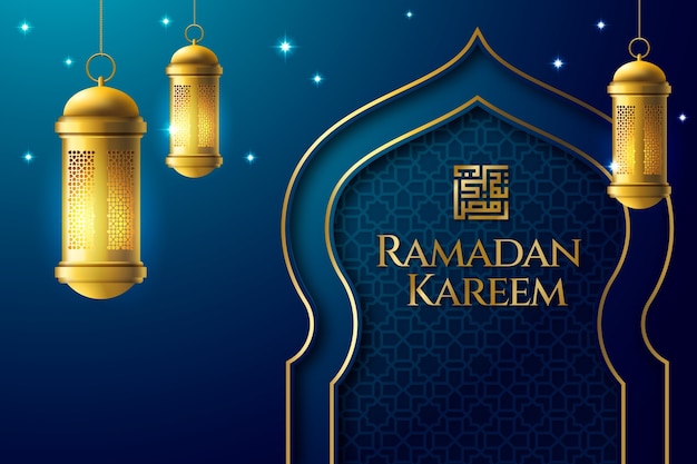 Kostenloser Vektor realistischer ramadan-hintergrund