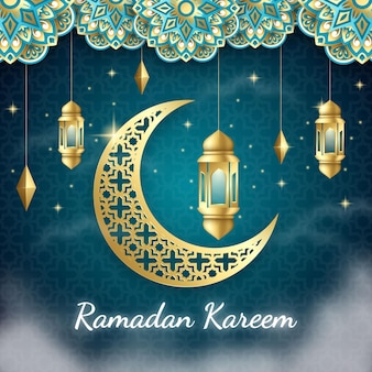 Realistischer ramadan kareem hintergrund