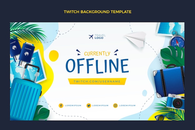 Realistischer Reise-Twitch-Hintergrund