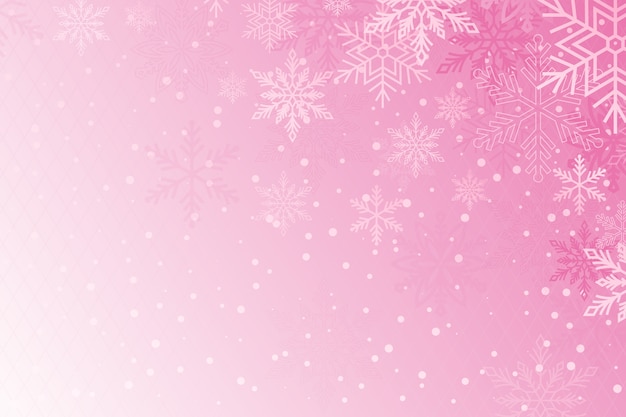 Kostenloser Vektor realistischer rosa schneeflocken-hintergrund