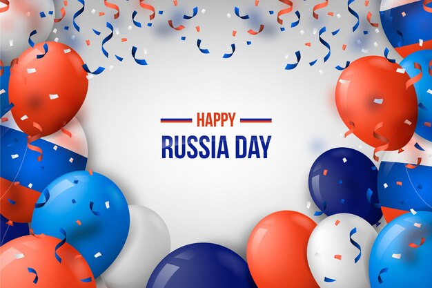 Realistischer Russland-Tageshintergrund mit Luftballons