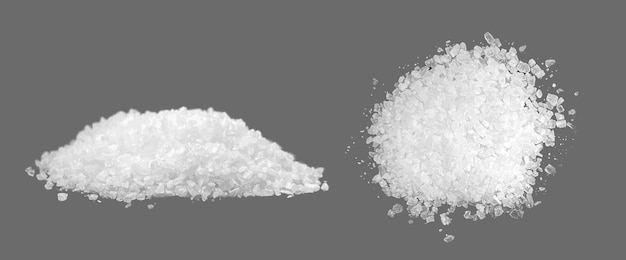 Realistischer Salz- oder Zuckerkristallpulverhaufen
