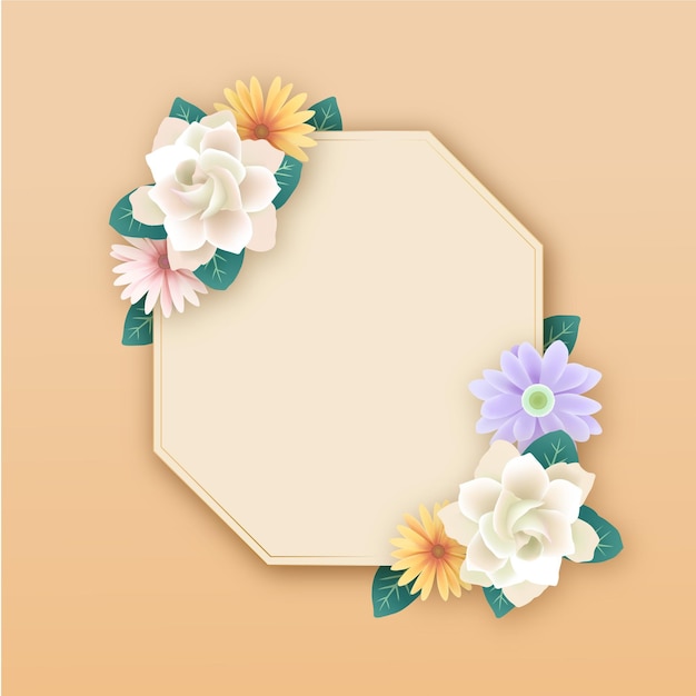 Realistischer schöner Frühlingsblumenrahmen