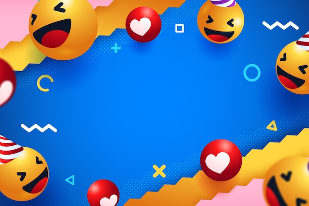 Kostenloser Vektor realistischer stil emoji liebe hintergrund