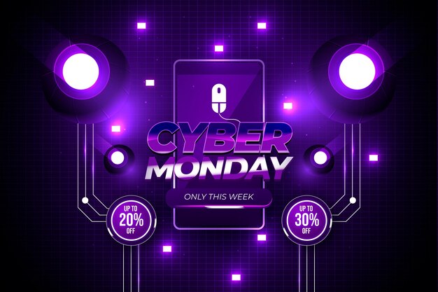 Realistischer Technologie-Cyber-Montag-Hintergrund