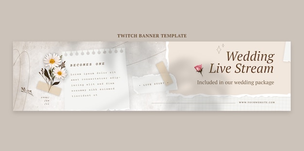 Realistischer Twitch-Banner für Hochzeitsplaner