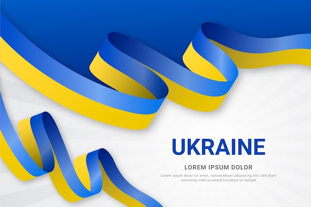 Kostenloser Vektor realistischer ukraine-bandhintergrund