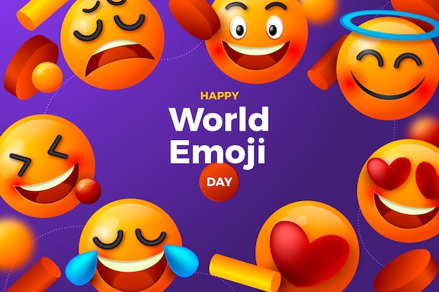 Realistischer Welt-Emoji-Tag-Hintergrund