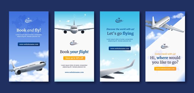 Realistisches Airline-Template-Design