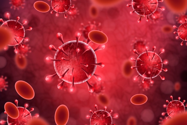 Realistisches coronavirus-hintergrunddesign