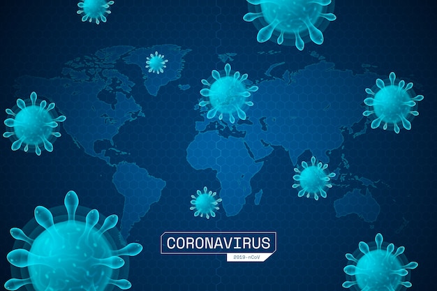 Realistisches Coronavirus mit Karte