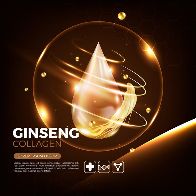 Realistisches Ginseng-Anzeigenkonzept