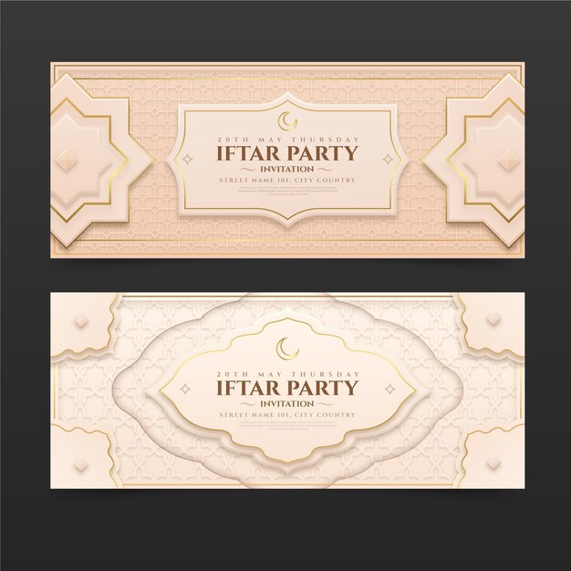 Realistisches iftar-bannerset