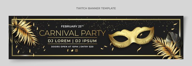 Realistisches Karnevals-Twitch-Banner