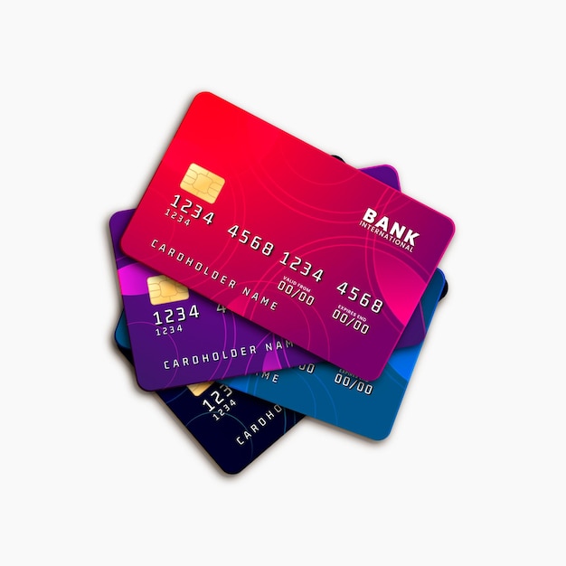 Kostenloser Vektor realistisches kreditkartendesign