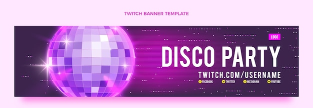 Realistisches luxus-disco-party-twitch-banner