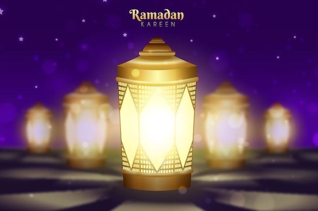Kostenloser Vektor realistisches ramadan-konzept