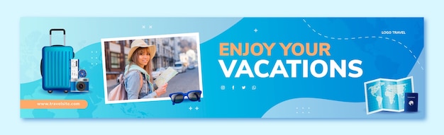 Realistisches reisebüro linkedin banner