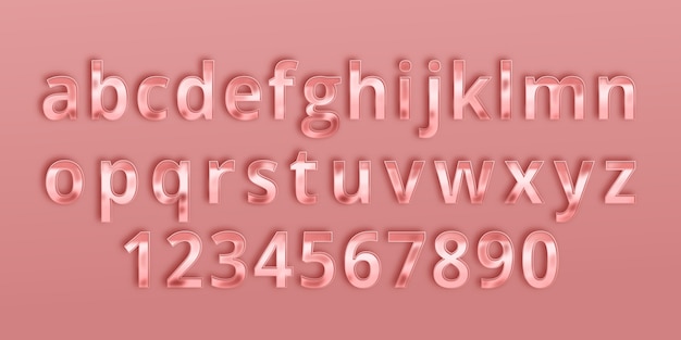 Realistisches Roségold-Alphabet-Design