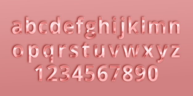 Realistisches Roségold-Alphabet-Design