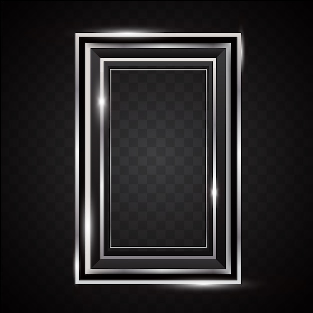 Realistisches silbernes Rahmendesign
