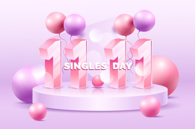 Realistisches Singles Day Konzept