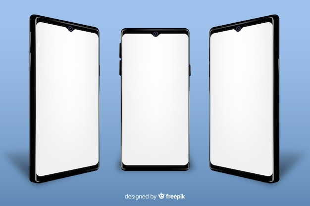 Realistisches smartphone mit mock-up