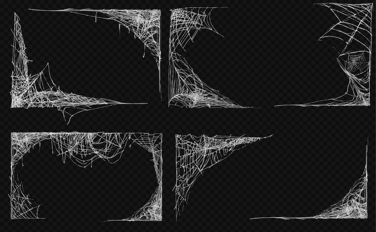 Kostenlose Vektor realistisches spinnennetz-set