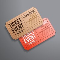 Realistisches ticket-mockup-design