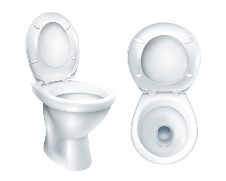 Kostenlose Vektor realistisches toilettenmodell