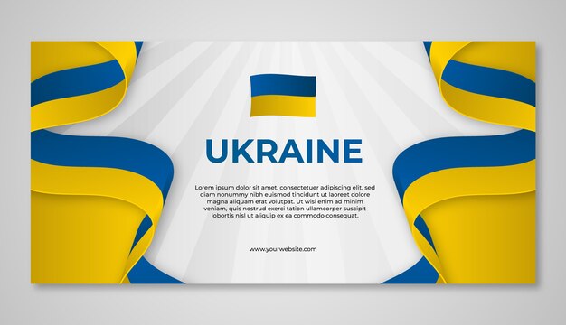Realistisches Ukraine-Banner-Design
