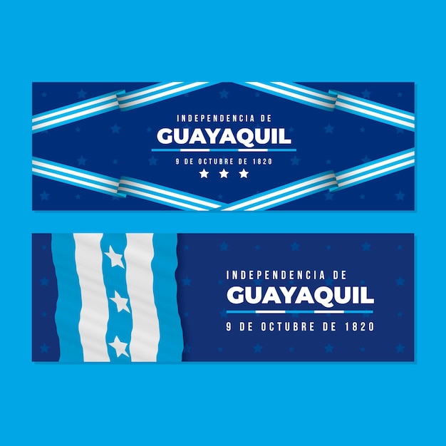 Kostenloser Vektor realistisches unabhängiges bannerpaket von guayaquil